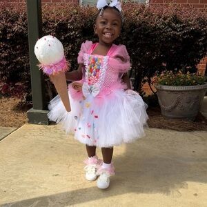 Girls Pink Candy Ice Cream Tutu Dress-Up Costume